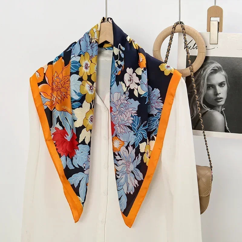Luxury Print Silk Square Scarf