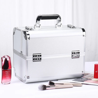 Portable Aluminum Alloy Makeup Train Case with Handle