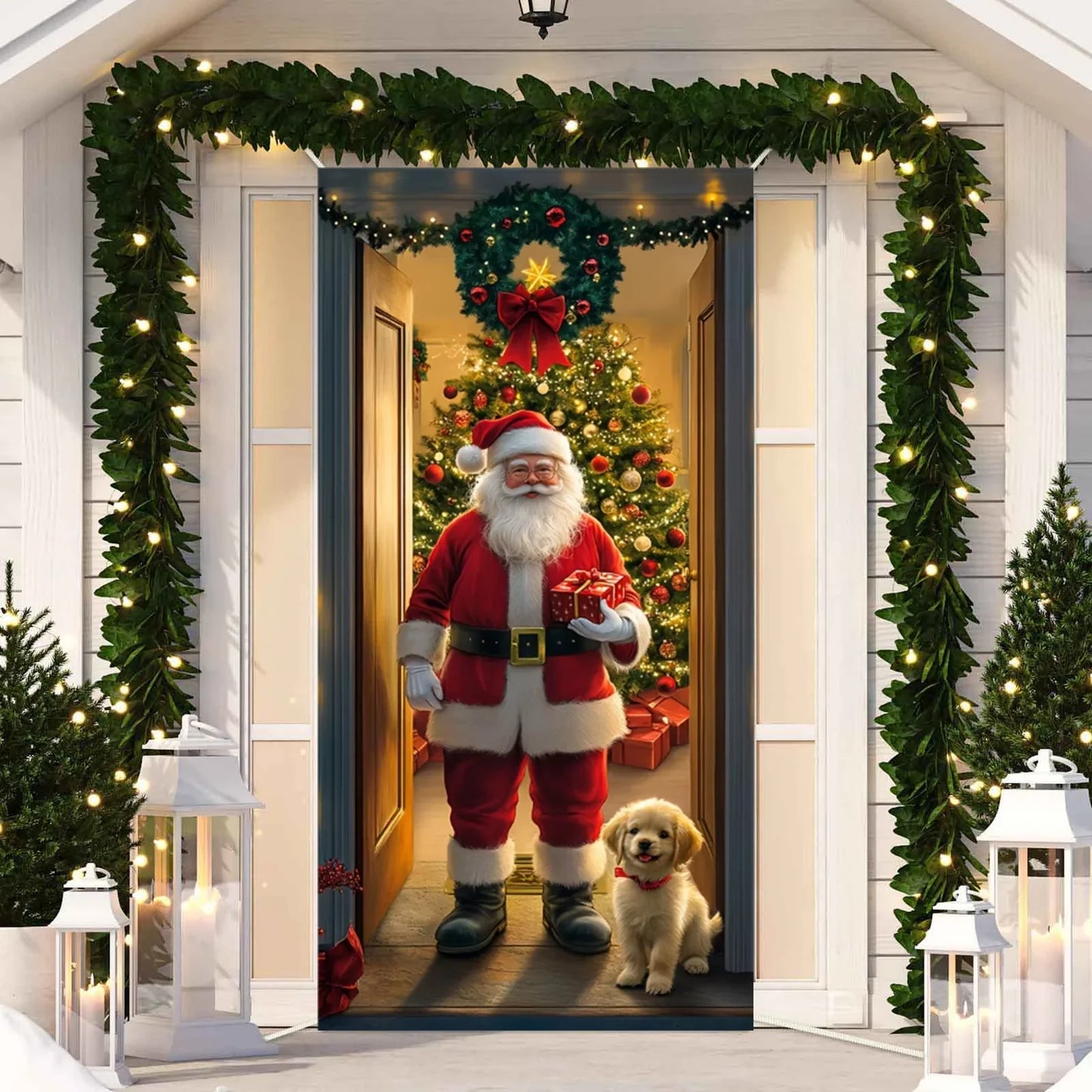 Cute Animals Christmas Door Cover