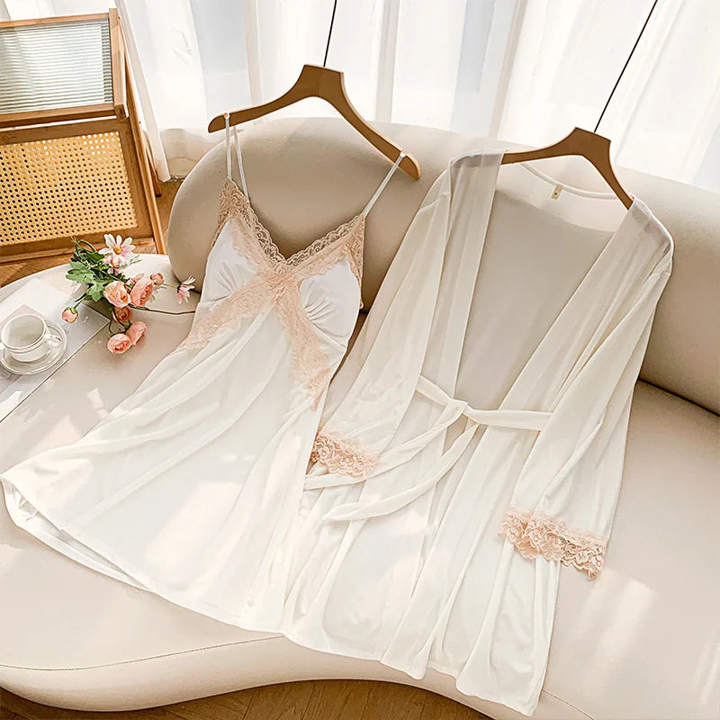 Women Velour Nightgown & Robe Set