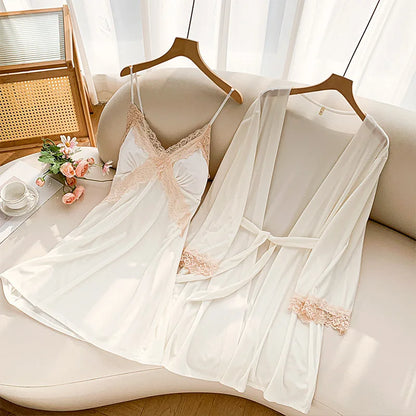 Women Velour Nightgown & Robe Set