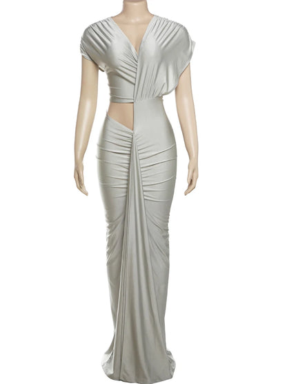 Hollow Out Bodycon Maxi Dress