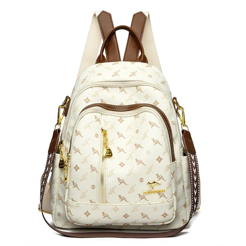 Soft Leather Women Travel Backpack