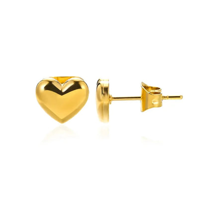 Hollow zircon heart earrings