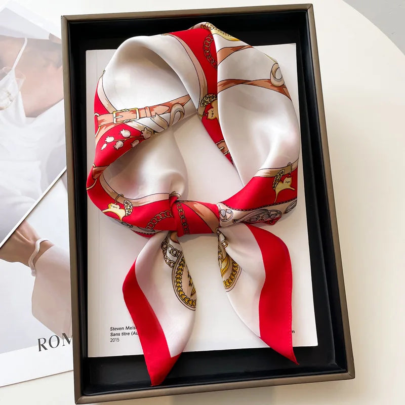 Elegant Silk Feel Square Scarf