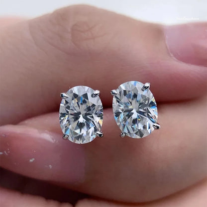 Oval Cut Moissanite Earrings