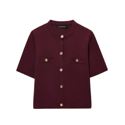 Short Sleeve Knit Cardigan
