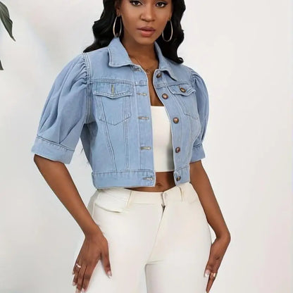 PU Leather Denim Jacket