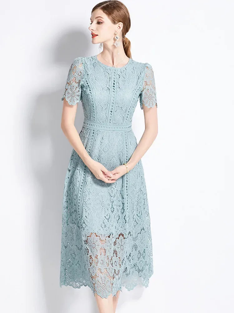 Elegant Lace Hollow Summer Dress