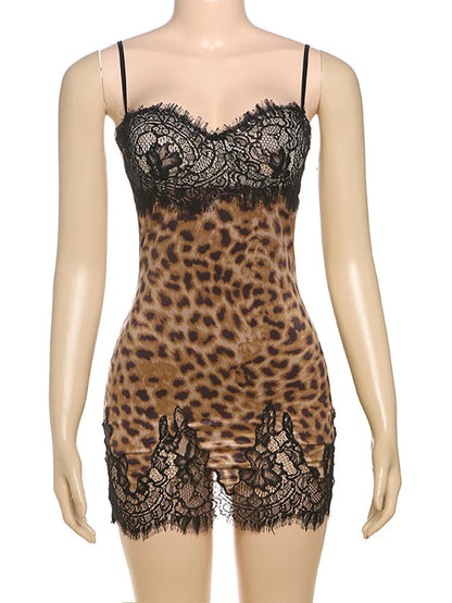 Leopard Patchwork Mini Dress