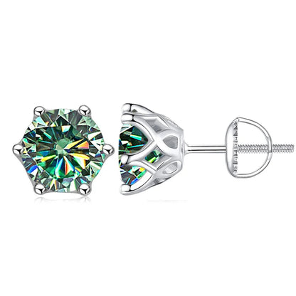 Colorful Moissanite Stud Earrings
