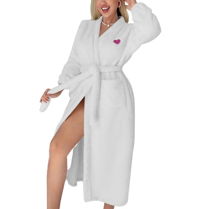 Women's Solid Color Waist Tied Robe