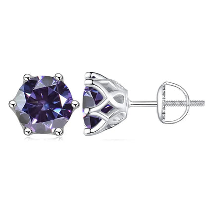 Colorful Moissanite Stud Earrings