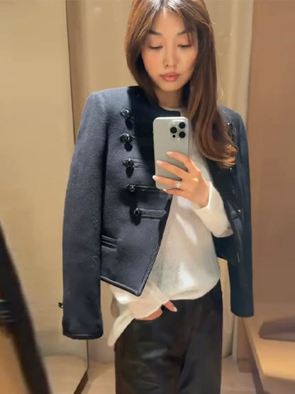 Patchwork Knit Blazer