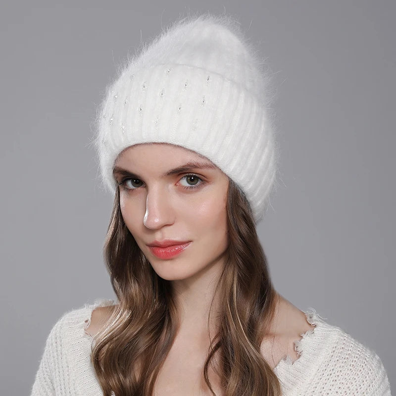Women’s Angora Rabbit Fur Beanie