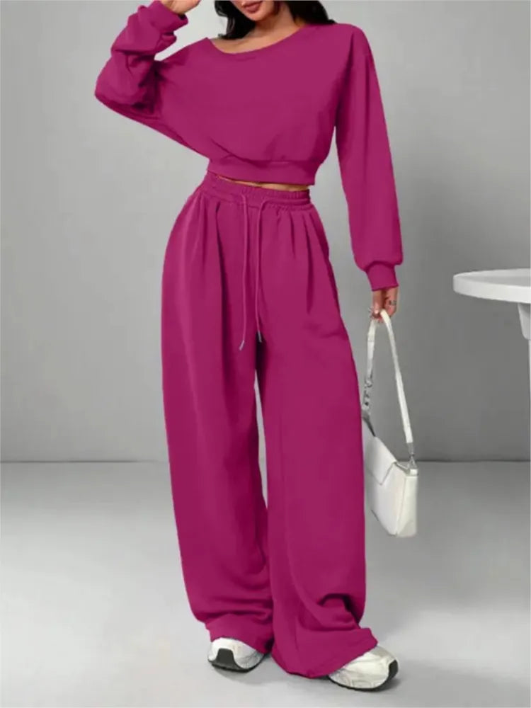 Slanted Shoulder Two-Piece Set