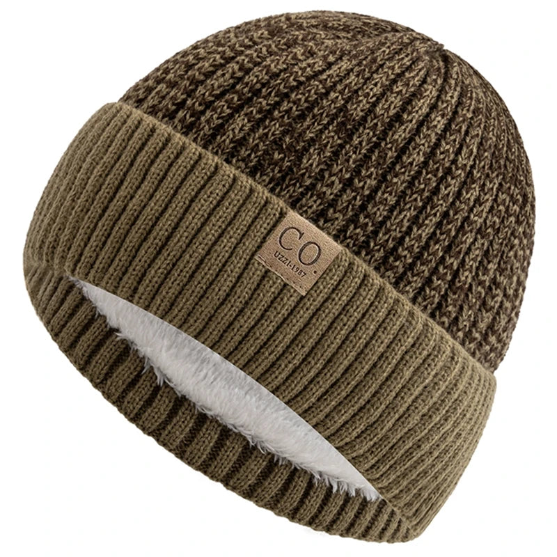 Two-Tone Fur Lined Winter Beanie