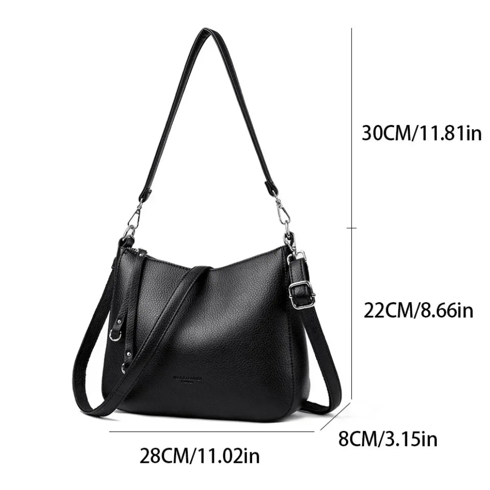 Soft Leather Shoulder Crossbody Bag
