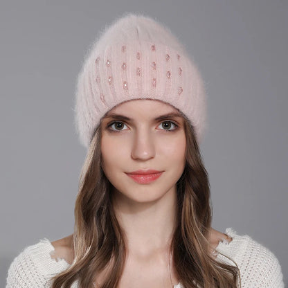 Women’s Angora Rabbit Fur Beanie