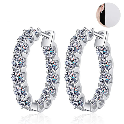 2.6CT Moissanite Hoop Earrings