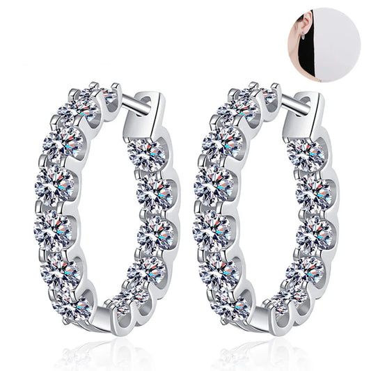 2.6CT Moissanite Hoop Earrings