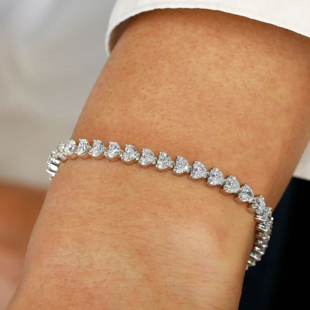 Moissanite Heart Bracelet