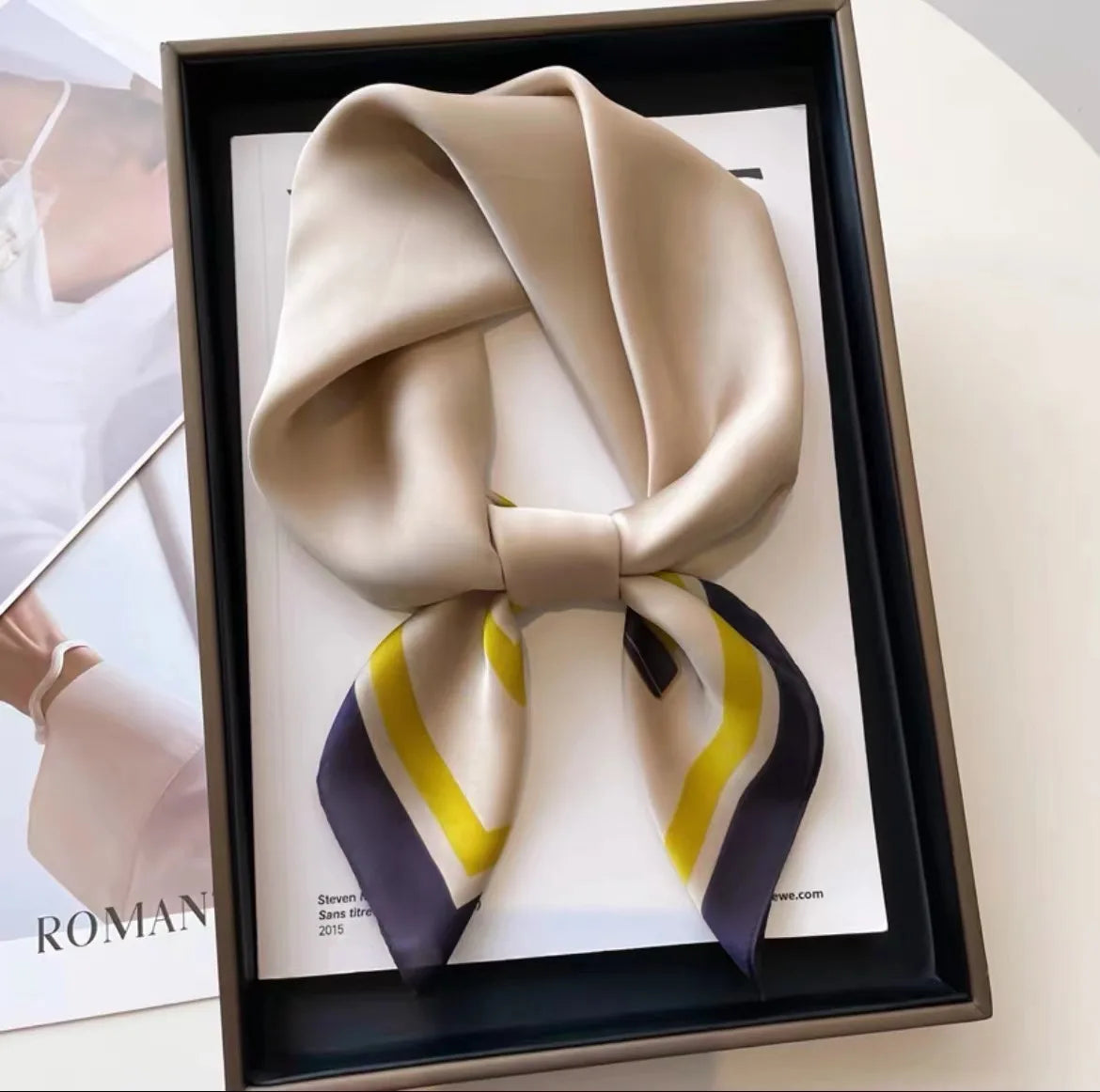 Luxury Silk Plaid Hijab Scarf