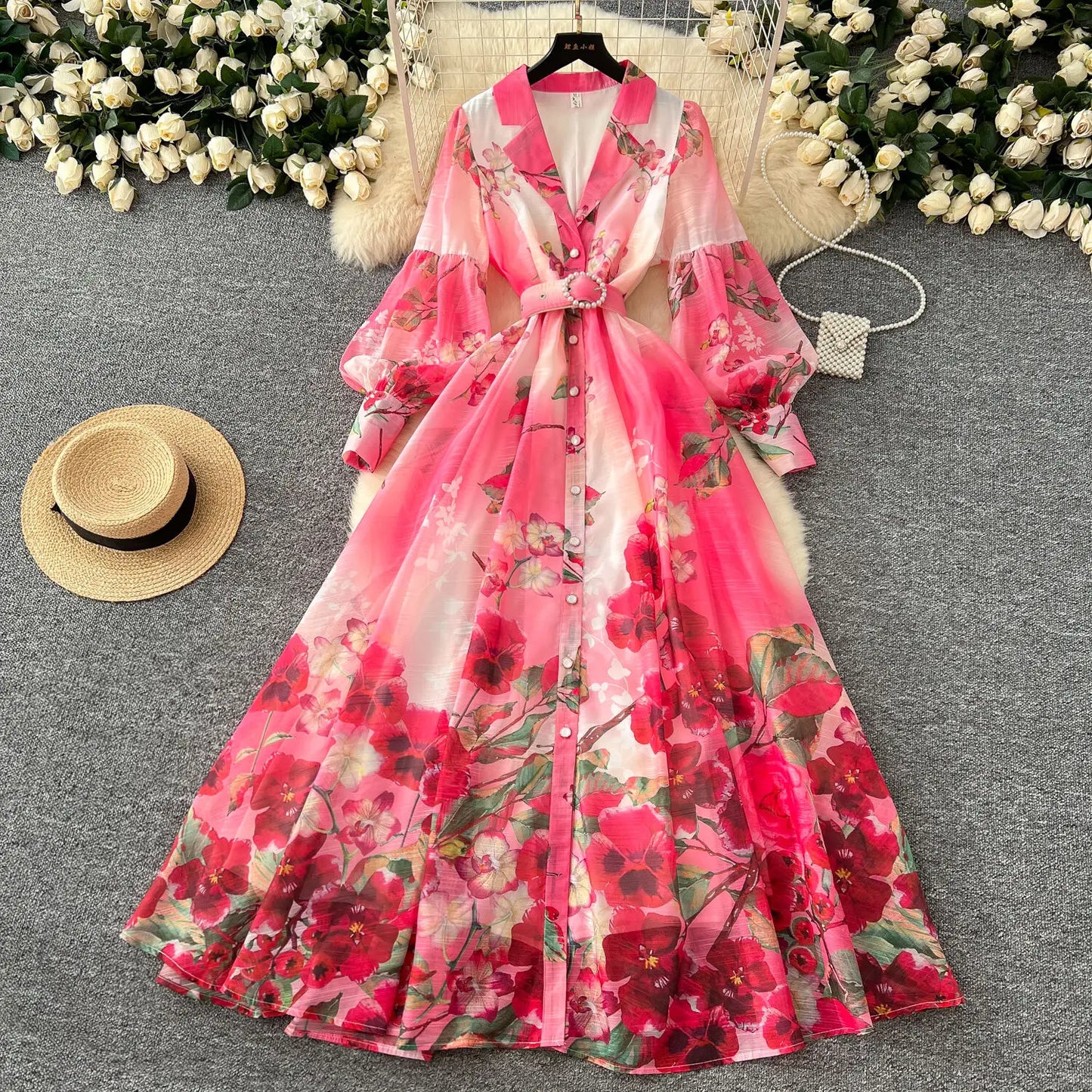 Floral Pearl Maxi Dress
