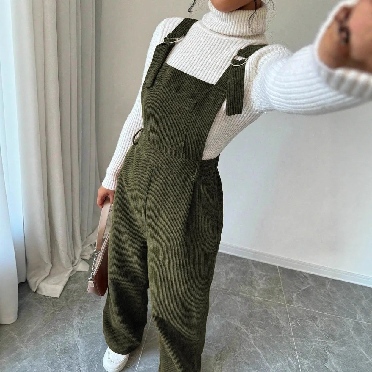 Corduroy Overalls Set