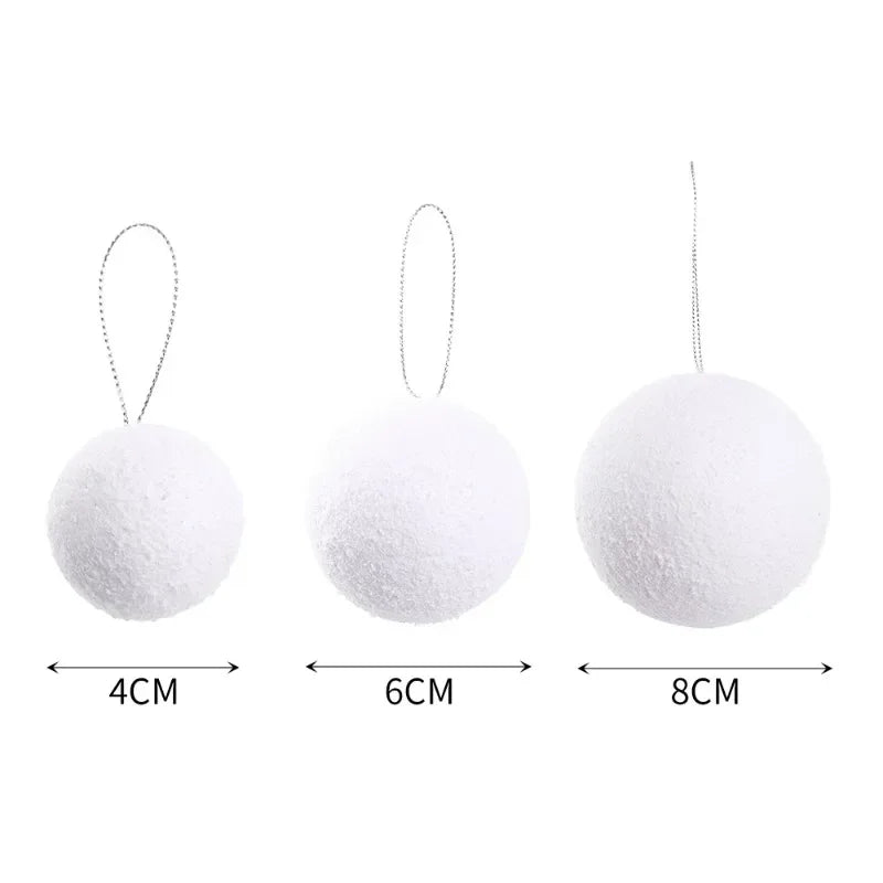 Large Foam Snowballs Ornaments