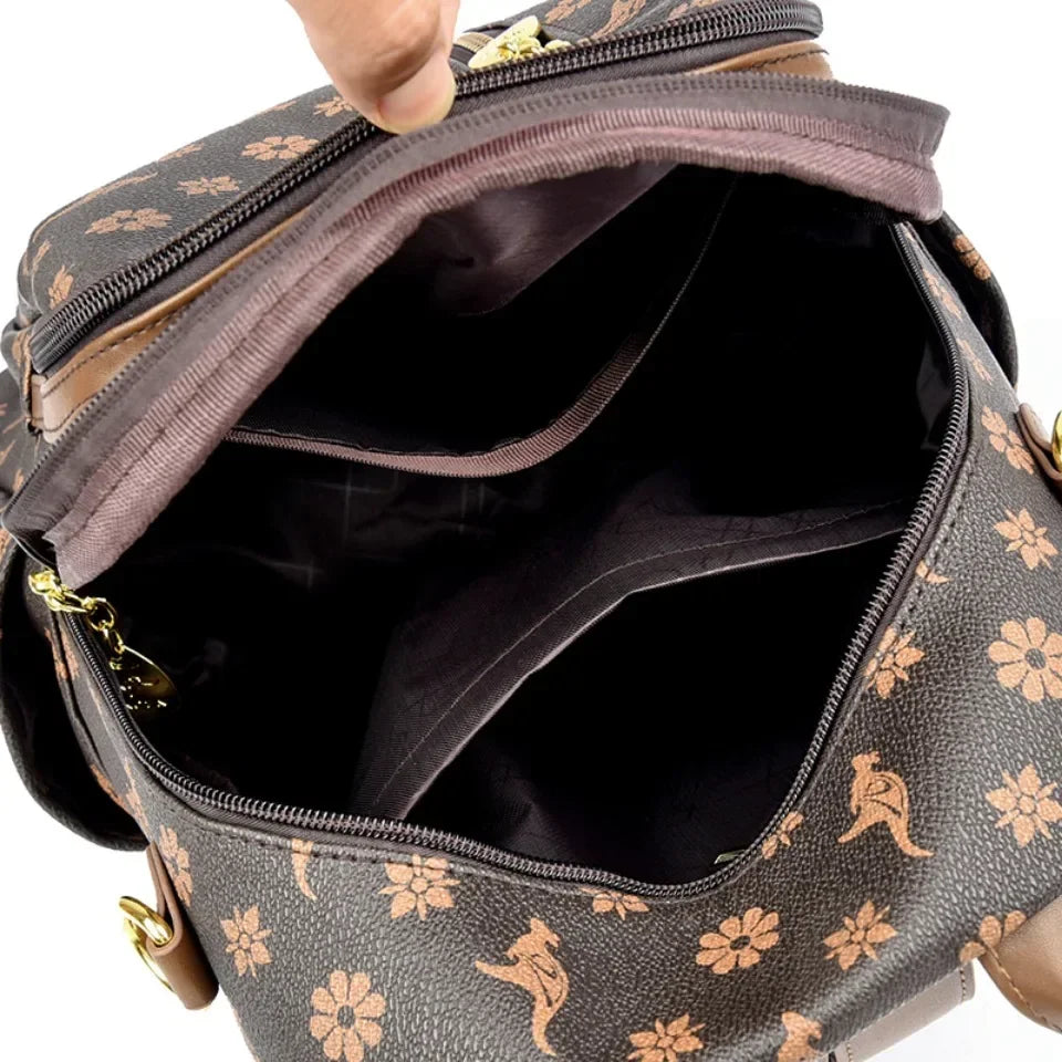 Soft Leather Women Travel Backpack