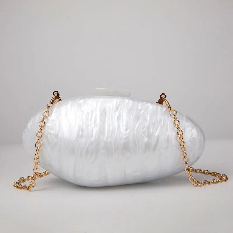 Pearl Acrylic Evening Clutch Bag