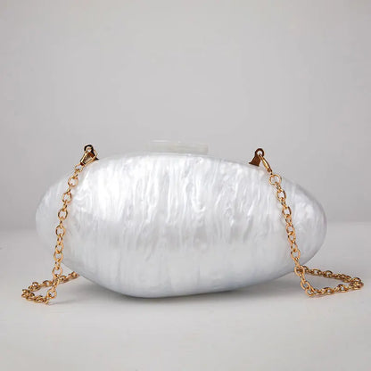 Pearl Acrylic Evening Clutch Bag