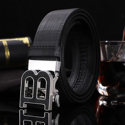Wide leather canvas belt