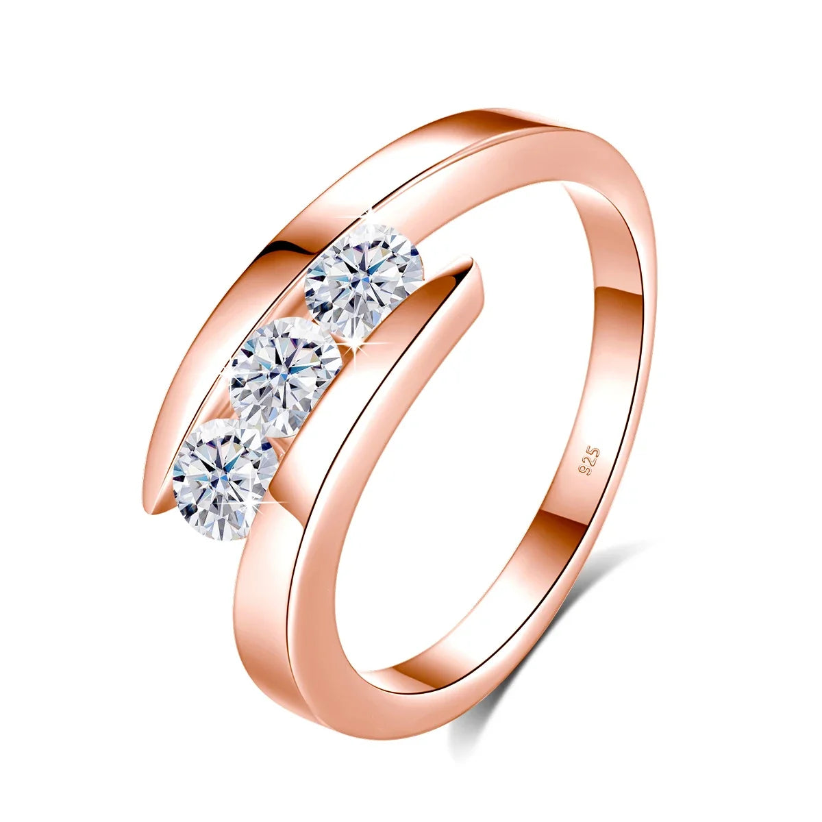 3 Stone Moissanite Ring