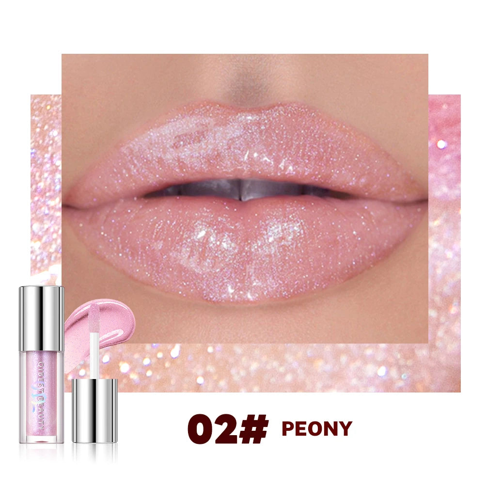 Qibest 8-Color Shimmer Glitter Lip Gloss