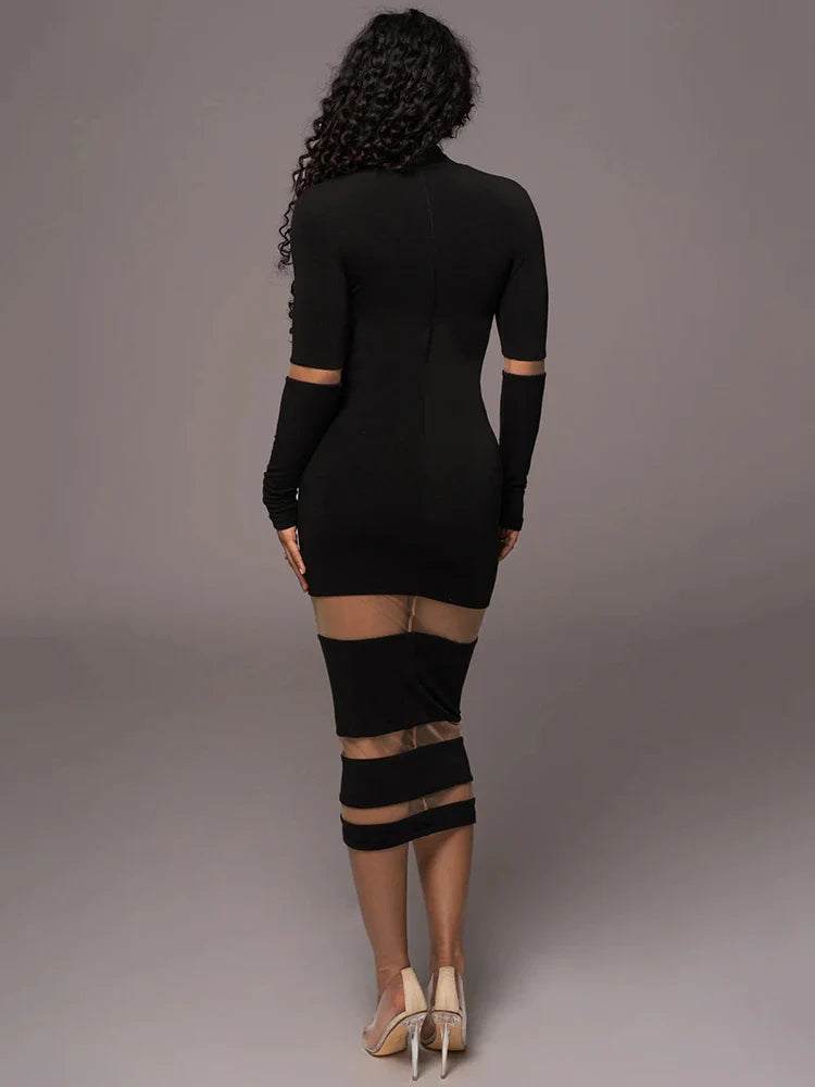 Mozision Patchwork Bodycon Dress