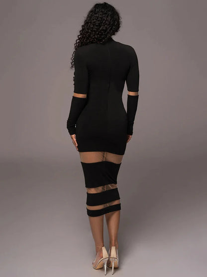 Mozision Patchwork Bodycon Dress