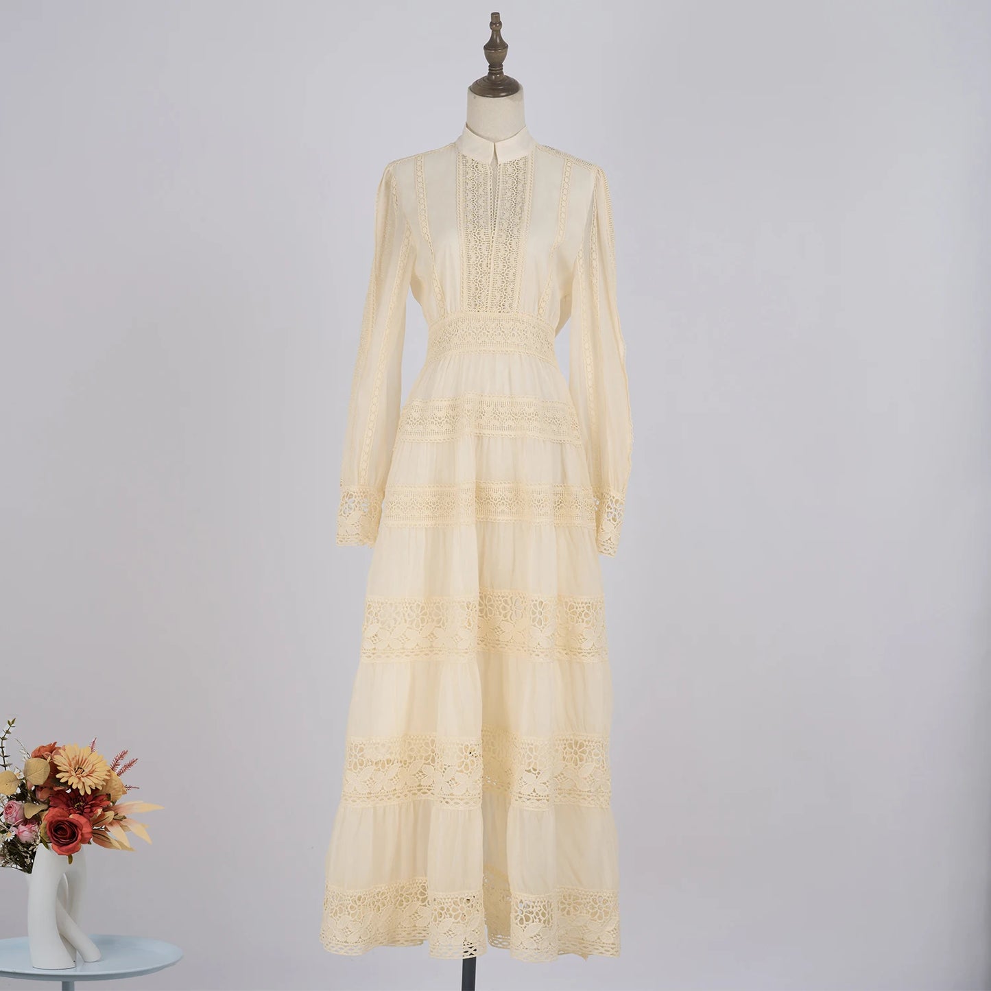 Lace Embroidery Maxi Dress