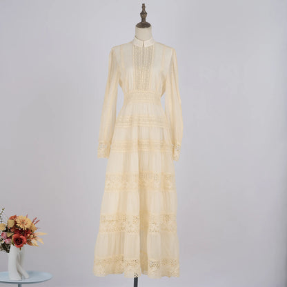 Lace Embroidery Maxi Dress