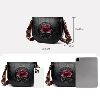 Floral PU Leather Shoulder Bag