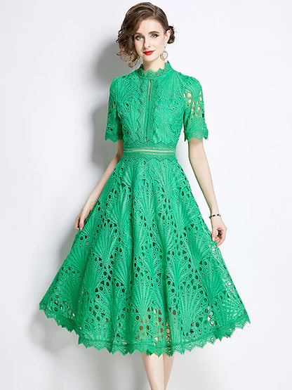 Elegant Lace Hollow Summer Dress