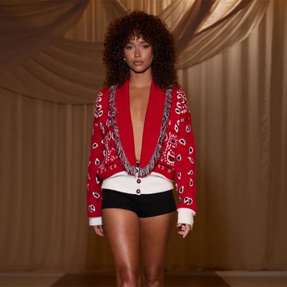 Tassel Patchwork Cardigan