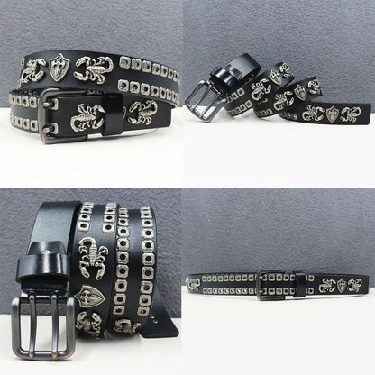 Heavy duty leather belt