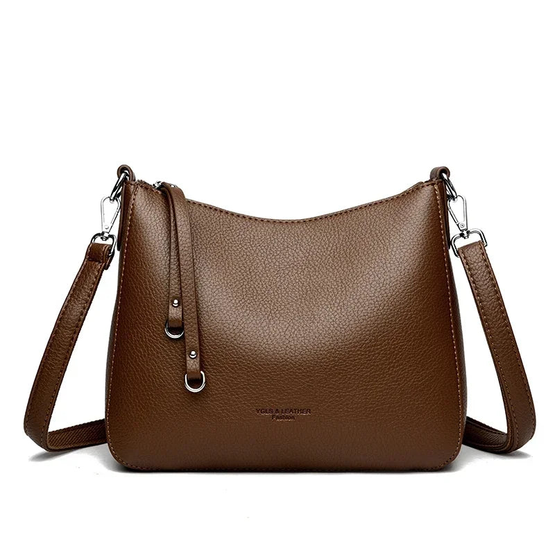 Soft Leather Shoulder Crossbody Bag