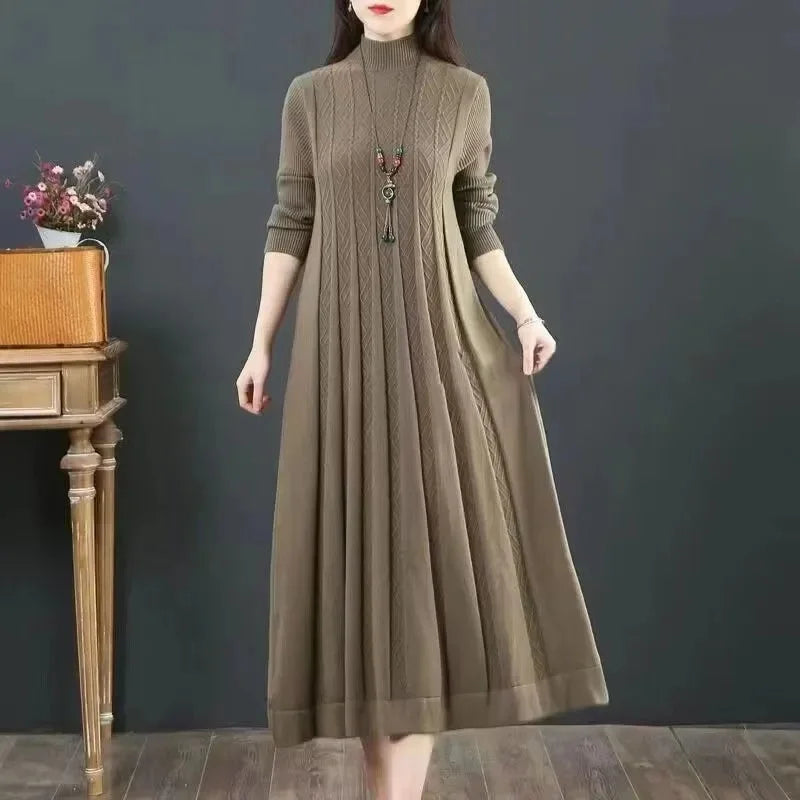 Loose Half-High Collar Dress