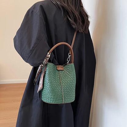 Woven Bucket Shoulder Bag