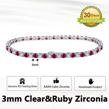 Sterling Silver Tennis Chain Bracelet