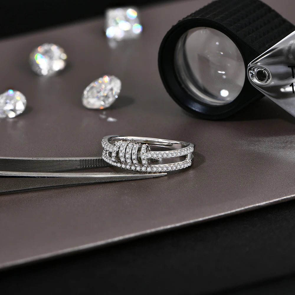 Sterling Silver Moissanite Ring