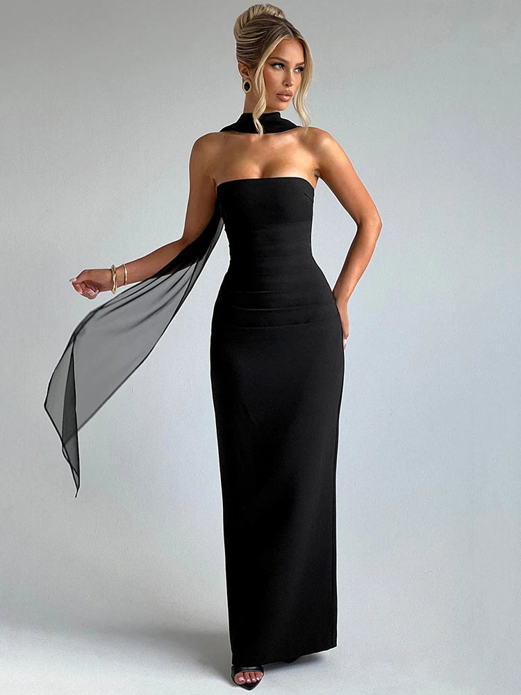 Strapless Backless Maxi Dress